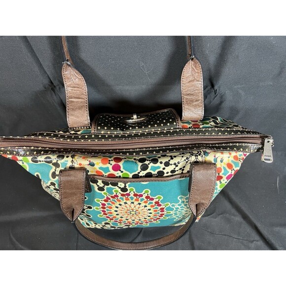 FOSSIL Bright Multi Color Key-Per‎ Purse Bohemain Dot Whimical-EUC - Picture 10 of 14